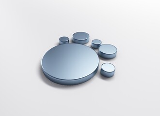 Business circles around pie statistics symbol icon 3d image