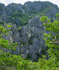 Beautiful Nature Mountains top view (Khao Dang) Sam Roi Yot National Park. Prachuap Khiri Khan, Thailand.