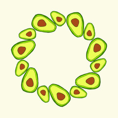 Cute Hand-drawn Frame with Avocados