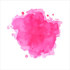 pink brush of paint watercolor on white background.Vector Eps10