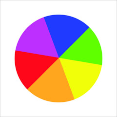 Fototapeta premium Pie chart diagram, multiple angles, angles, on white background