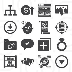 16 pack of management  filled web icons set