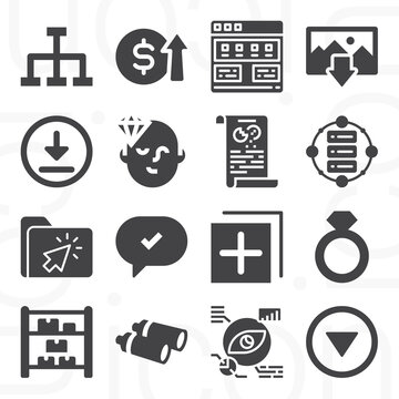 16 pack of management  filled web icons set