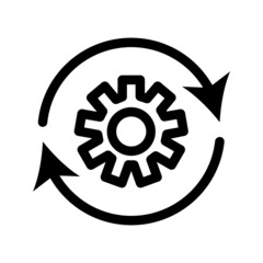 Process icon on white background. Process symbol in black for your web site design
