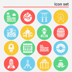 16 pack of indigenous  filled web icons set
