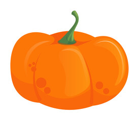 Obraz premium Halloween pumpkin symbol template for creepy jack-o-lantern vector illustration isolated on white background
