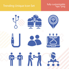 Simple set of acquaintance related filled icons.