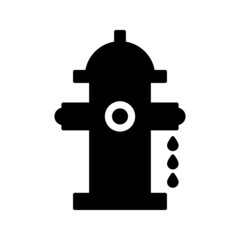 Fire hydrant icon. Black, minimalist icon isolated on white background. Fire hydrant simple silhouette. Web site page and mobile app design vector element