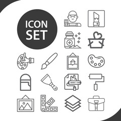 Simple set of coating related lineal icons.