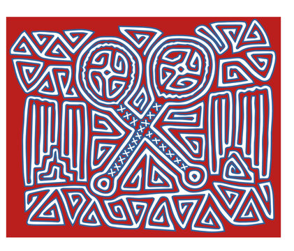 Mola red from panama indian kuna SVG