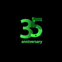 35 Years Anniversary Celebration Vector Template Design Illustration