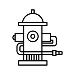 Fire hydrant icon. Black, minimalist icon isolated on white background. Fire hydrant simple silhouette. Web site page and mobile app design vector element