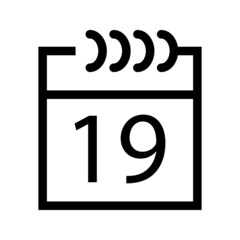 Calendar vector icon on white background