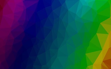 Dark Multicolor, Rainbow vector blurry triangle template.