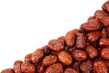 Red dried jujube with isolated on white background