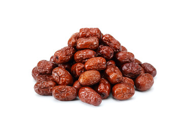 Red dried jujube with isolated on white background