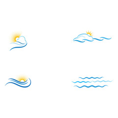 Fototapeta na wymiar Set Waves Logo Template vector symbol