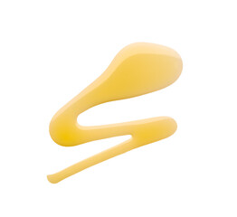 Spilled olive oil on white background