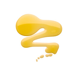 Spilled olive oil on white background