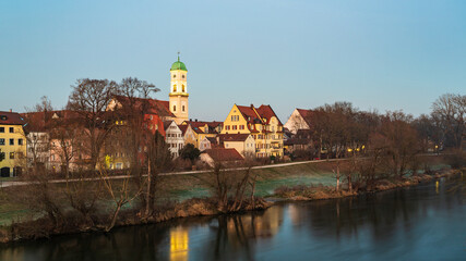 Regensburg e Danubio di sera	