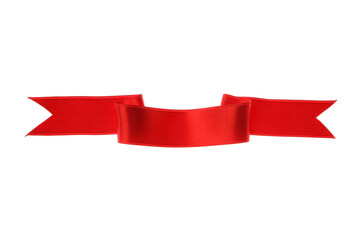 Holiday red ribbon isolated on white background
