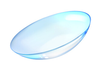 Transparent contact lens with reflections.