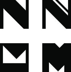 black and white logo, stylized letters in a square
