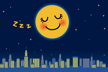 都市の夜景とスーパームーン 満月 のイラスト Super Moon ベクターデータ 背景イラスト Wall Mural Globeds 都市の夜景とスーパームーン 満月 のイラスト Super Moon ベクターデータ 背景イラスト Wall Mural Globeds