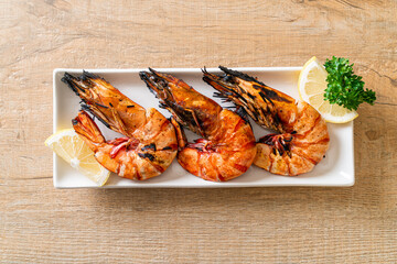 grilled tiger prawns or shrimps