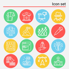 16 pack of professional  lineal web icons set