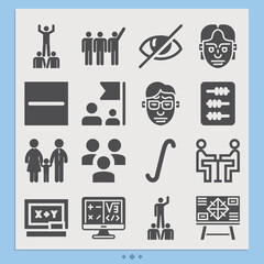 Simple set of mathematical related filled icons.