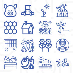Fototapeta na wymiar 16 pack of consolidation lineal web icons set