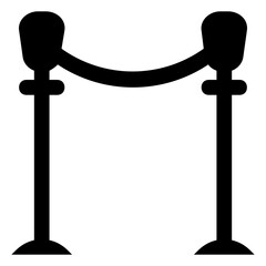 
A chain barrier to stop people, stanchion barrier 
