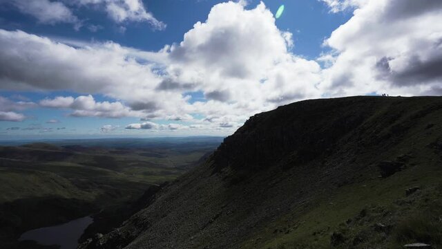 Carnedd Dafydd mountain silhouette with people