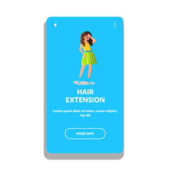 Hair Extension Woman Beauty Salon Procedure Vector