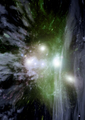 Obraz premium galaxy in a free space. 3D rendering