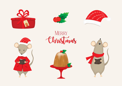 raccolta elementi decorativi del natale