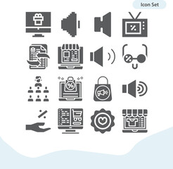 Simple set of trading related filled icons.