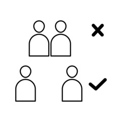 Keep the 1 meter distance icon. Coronovirus epidemic protective equipment sign vector illustration