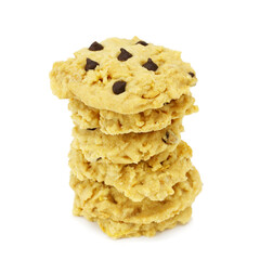 Chocolate chip cookie isolated on a white background