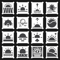16 pack of periodic event  filled web icons set