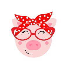 cute cartoon animal with glasses vector illustration	