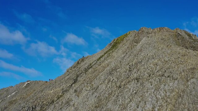 Aerial view of Crib Goch north face in Snowdonia