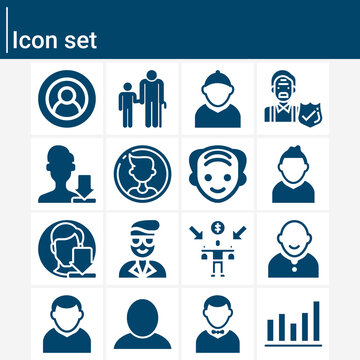 Simple set of retired related filled icons.