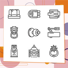 Simple set of 9 icons related to destiny