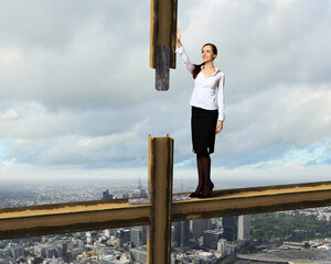 Businesswoman and cityscape