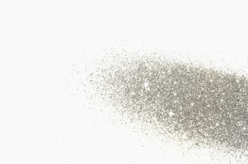 Obraz premium Silver glitter sparkle on light gray background 