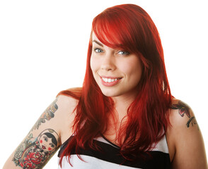 Happy Woman with Tattoo