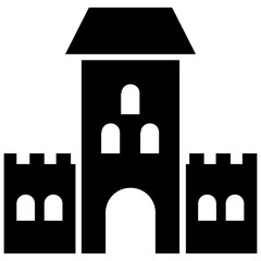 Fototapeta premium A european castle with the modern architecture 