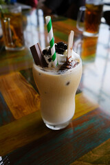 chocolate with whipped cream